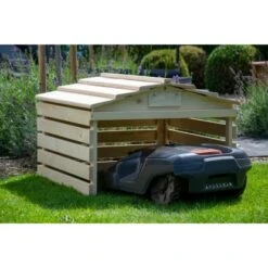 Dobar Mährobotergarage Mit Abnehmbarem Dach Fichte Natur 52,5 X 78,5 X 74 Cm -Einhell Garten Geschaft 8539322 4637 05