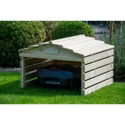 Dobar Mährobotergarage Mit Abnehmbarem Dach Fichte Natur 52,5 X 78,5 X 74 Cm -Einhell Garten Geschaft 8539322 4637 07