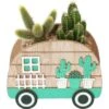 Kaktus-Arrangement Im Holz-Campingwagen Topf-Ø Ca. 15 Cm -Einhell Garten Geschaft 8719194146419 4883